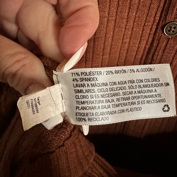 Wild Fable Rust Ribbed Polo Mini Dress - XS - Picture 5 of 5